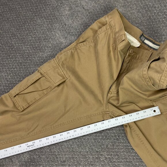 Vintage Y2K Old Navy Loose Cargo Pants Men's 29 x 30 Khaki Baggy Wide Leg - Picture 13 of 14